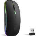 Wireless Mouse Gaming Mouse Backlight USB Compatible RGB Rechargeable Mice Silent Backlit Ergonomic Gaming Mouse for Laptop PC. 