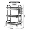 Multi-Tiered Dish Organizer by Matrix Compact 2-3 Tier Dish Rack, Utensil and Plate Holder, Adjustable and Durable Kitchen Storage Solution. 
