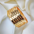 Elegant Golden Color Round Bangles| Steel Plated non-openable Bracelets | Gold Bangle Bracelet Kara for Women Girls Fashion Jewelry. 