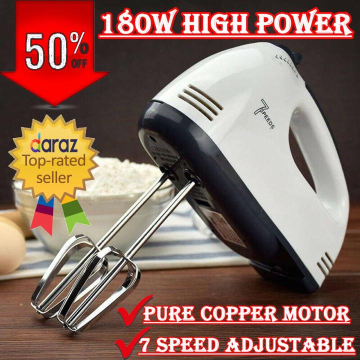 Electric Egg Beater Machine Hand Mixer Handheld Mixer For Cake Cake , Cream , Egg Mixer , Flour Beater , Whisk Mixer , Food Mixer Hand Blender Cake Baking Tool Genuine Kitchen Accessories Dough Hooks 7 Speed Hand Held Beater Mixer