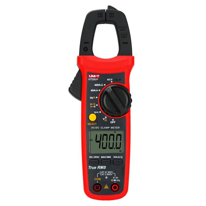 UT203+AC/DC Digital Clamp Meter | UNI T Digital Clamp Multimeter Voltage & Current,, resistance, frequency, duty cycle, continuity Tester.