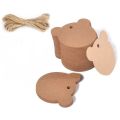 Craft Tags Paper Round Flower, Rectangle And Bear Shape 12 Pieces (Blank) With Natural Jute Rope 1.8 Meter for Birthday Party, Wedding Decoration Gifts, Arts & Crafts. 