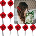 Rose Hair clip - Large Bobby Pins for Thick Hair Flower Pins Wedding Hair Accessories for Women - Rose Flower Hair Clips for Women's Hair Accessories Bridal Hair Pieces for Wedding. 