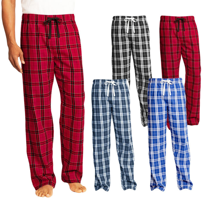 Pack Of 5 - Multicolor Checkered Cotton Pajamas For Men - Ultimate Comfort and Variety, Checkered Pajamas Comfortable wear