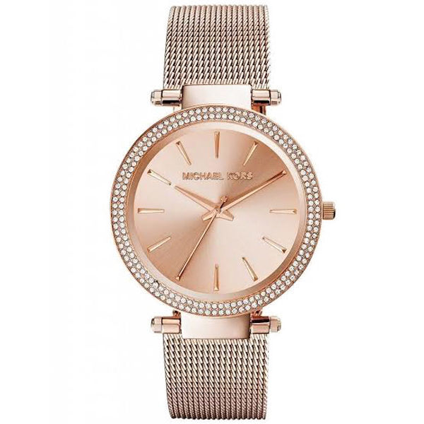 Michael Kors Rose Gold Dial Rose Gold Mesh Bracelet Watch For Women MK-3369