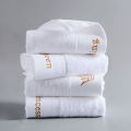 Quality 100% Cotton White 5-Star Hotel Towel Home Set Embroidered Luxury Crown Bath Towels for Adults Absorbent Face Towel. 
