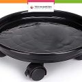 Techmanistan Rolling Round Plant Pot Stand With 3 Wheels, Round Plant Moving Plant Pot Stand Caddy For Indoor or Outdoor Heavy Duty Planter, Patio & Garden Planter Stand Gamla Stand Outdoor Plant Stand Indoor Garden Pot Stands Planter Holders. 