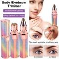 2-in-1 Rechargeable Eyebrow Trimmer & Facial Hair Remover – Painless USB Shaver for Lip, Chin, Eyebrow, Bikini – Portable Cordless Women’s Groomer. 
