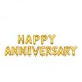 “HAPPY ANNIVERSARY” Foil Balloons - Golden,Silver & Red Color. 