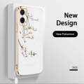 Casing For OPPO A76 4G A36 4G A96 4G Luxury Beautiful mapies with flower Camera Protection Phone Case Plating Edges Silicone Soft Cover With Free Lanyard. 
