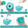 Silicone Bath Body Brush Scrubber with Liquid Soap Gel Shampoo Dispenser| Silicone Grooming Massage Brush| Dry Skin Spa Exfoliating Body Brush| Back Scrubs Bristle Comb Shower Brush| Soft Silicone Sponge Body Scrubber for Adults Kids Babies Pets Cat Dog. 