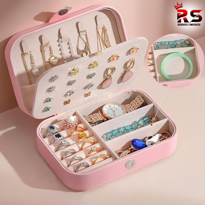 wolpin%20Jewellery%20Organiser%20PU%20Leather%20Magnetic%20Buckle%20Portable%20Storage%20Box%20Case%20with%20Dividers%20Container%20for%20Rings,%20Earrings,%20Necklace%20Home%20Organizer,%20Pink%20%7C%20Rs%20universal%20Store%20-%20Image%204