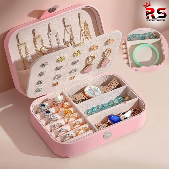 wolpin%20Jewellery%20Organiser%20PU%20Leather%20Magnetic%20Buckle%20Portable%20Storage%20Box%20Case%20with%20Dividers%20Container%20for%20Rings,%20Earrings,%20Necklace%20Home%20Organizer,%20Pink%20%7C%20Rs%20universal%20Store%20-%20Image%204