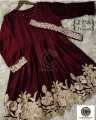 The Stylish Embroidered Sil belt Frock available in 3 Different Colour. 