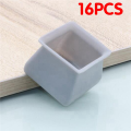 JDXHLAU 32Pcs Chair Leg Caps Silicone Floor Protector Square Furniture Table Feet Cover Anti-Slip Bottom Chair Pads-Gray. 