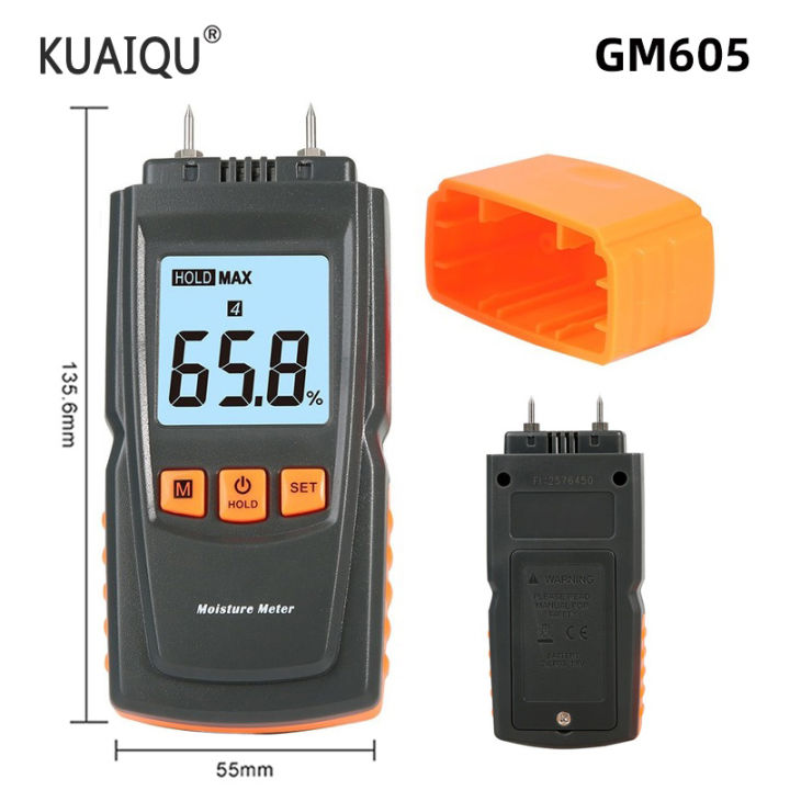 GM605 Digital Moisture LCD Display Wood Moisture Meter Humidity Tester Timber Damp Portable Wood Moisture Meter