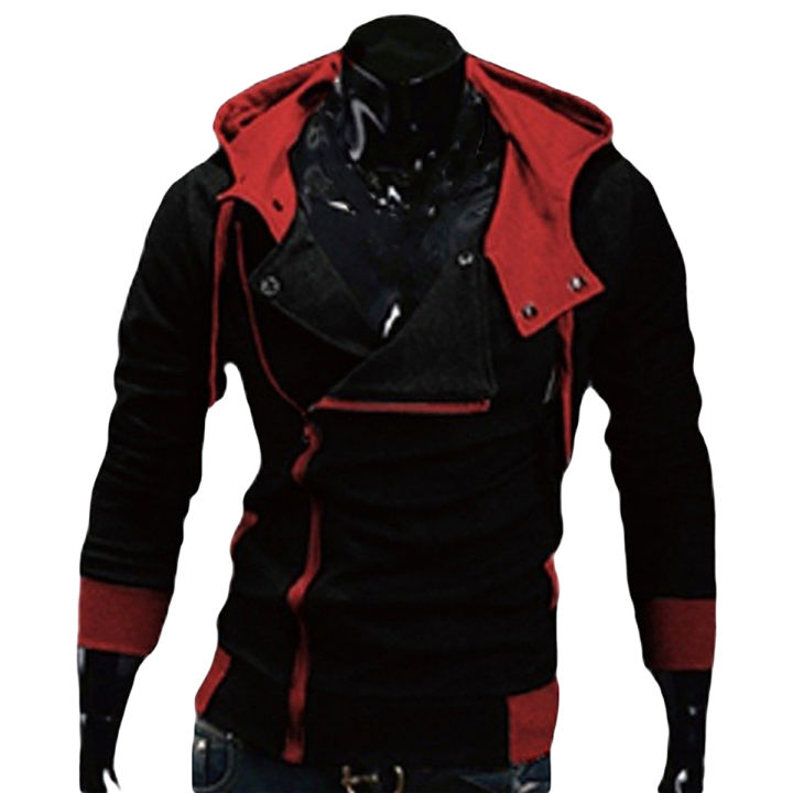 【ALLGOOD】 Men's Hoodie Sweatshirt Assassin's Creed Diagonal Zip Hoodie Slim Sweatshirt