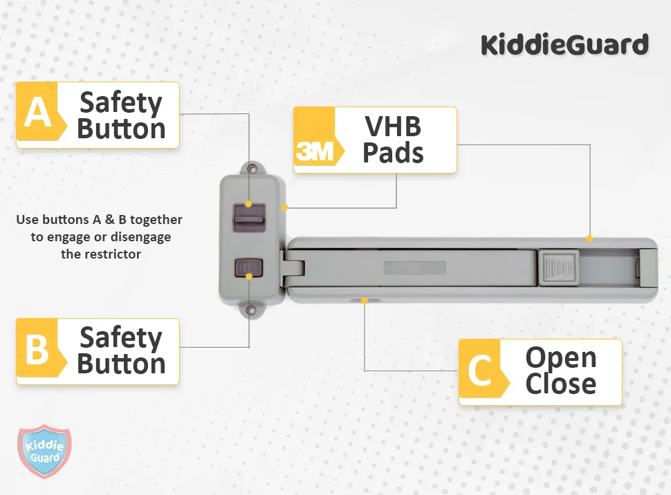 Kiddie Guard Baby Safety Window Restrictor Lock