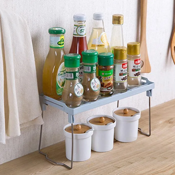 New%201%20Pcs%20Double%20Deck%20Storage%20Rack%20Shelf%20Foldable%20Holder%20Organizer%20Stackable%20Kitchen%20Bathroom%20Cupboard%20Double%20Deck%20Shelf%20Kitchen%20Shelf%20-%20Image%203