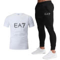 New Mens Collection With EA 7 Printed Trouser And T-Shirt Tracksuit For Mens Summer Collection 2023. 