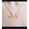 Customized Name With Twirl Motif Heart Name Locket Design  Golden & Silver Plated Any Name Pendant, Name Locket for girls. 