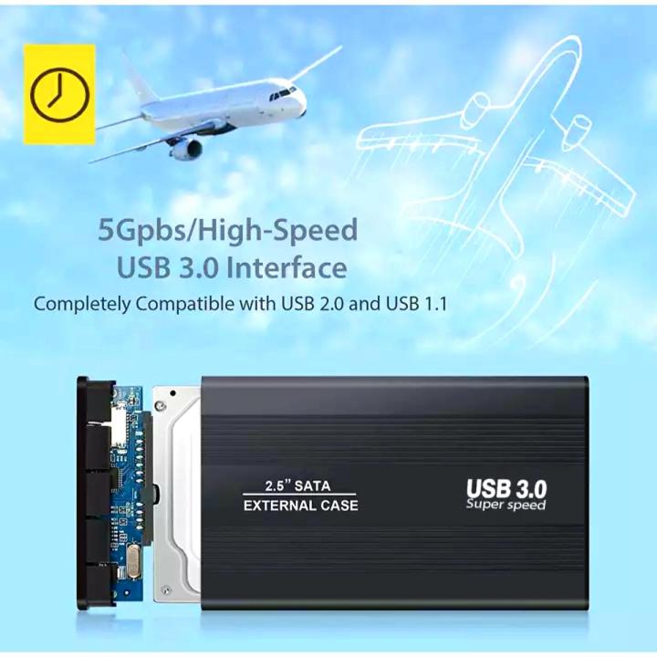 USB 3.0 External HDD + SSD Case, SATA III 6Gbps Hard drive Case - HDD SSD 2.5 inch USB 3.0 Laptop Hard Drive Disk Drive Enclosure Case Caddy SATA External HDD + SSD Case Compatible with WD, Seagate, Toshiba, Samsung, Hitachi, PS4, Xbox, Router