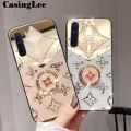 CasingLee For OPPO F15 case Navigation Magnetic Ring Holder Luxury Diamond clover Mirror Back Cover OPPO F15 Phone cases cover Luxury with Lanyard For girls and Boys. 