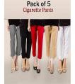 Pack Of 5 - Multicolor Cotton Trousers For Women. 