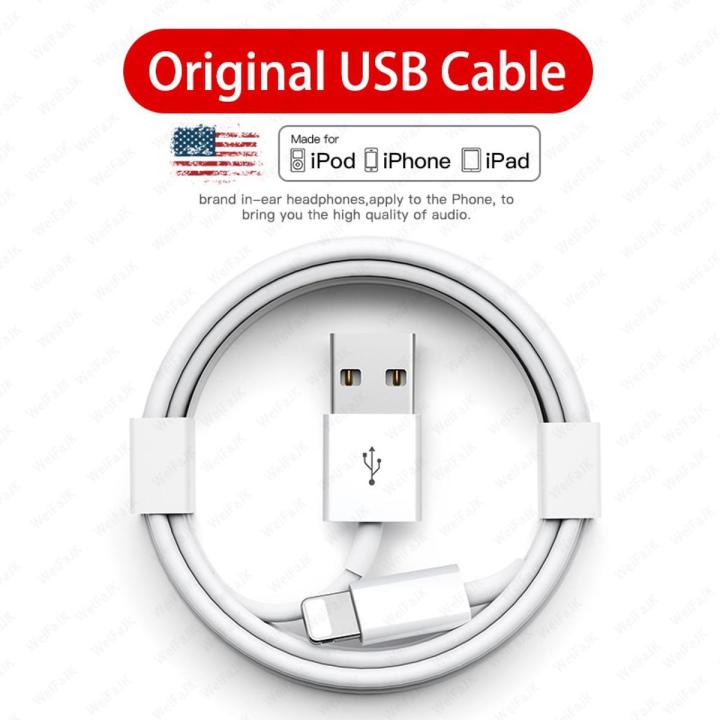 Original USB Lighting Cable For iPhone 12 11 Pro Xs Max X Xr 8 7 6 6S Plus iPad AirPods Fast Charger Mobile Phone Data Sync Line