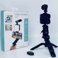 Vlogging Kit Accessories for Mobile Phone DSLR Camera Video Recording with Tripod Shoot Mic 360 LED Remote Selfie Light for Live Streaming. 