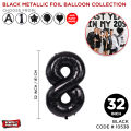 Black Metallic Foil Balloon Collections Customize Alphabet, Numbers, Shape Letter ABC Balloons, Aluminum Hanging Foil Film Baloon for Wedding, Birthday Party Decoration, Bridal Shower, Baby Shower, Anniversary Banner Air Ballon. 