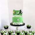 Soccer Cake Topper Boy Girl Soccer Happy Birthday Cupcake Toppers Party Dessert Football Theme Party Baby Shower Baking Supplies. 