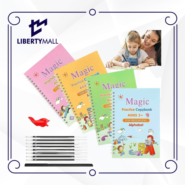 Liberty%20Mall%20Set%20of%204%20Sank%20Magic%20Learning%20Book%20with%20Magic%20Pen%20&%2010%20refills%20+%201%20Pen%20+%201%20Grip%20%20Practice%20book%20For%20Montessori%20children%20Tracing%20Handwriting%20%7C%20First%20Learning%20Books%20for%20Kids%20%7C%20Preschool%20Learning%20Book%20for%20Kids%20%7C%20Baby%20Learning%20Books%20-%20Image%202