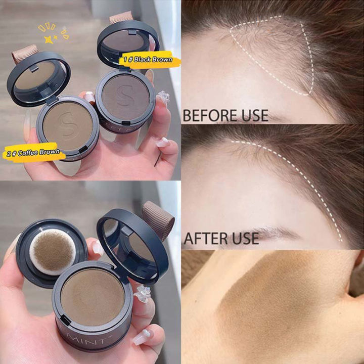 SWEET MINT Hairline Powder Contouring Powder Hair Fluffy Powder Black Brown Root Cover Powder Filling Hair Line Shadow Hair Products Styling Supplies for Women
