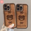 Fashion Fixed Borehole Lanyard Case for Redmi 13C 13 A1 9T 14C 12C 9 12 10C 9C NFC 9A A2 10A Note 9 13 11 12 10 8 11s 10s Pro Max Poco M3 C65 C40 C61 Pro Cartoon Bear Bow Knot Case. 