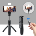 4 in 1 Wireless Selfie Stick & Tripod With Light - 70cm / 100cm / 170cm With & Without Light - Tripod, Selfie Stick, Selfie Light, Bluetooth Shutter - Foldable & Portable For All Mobile Phones With Detachable Charging Cable - Black & Pink. 