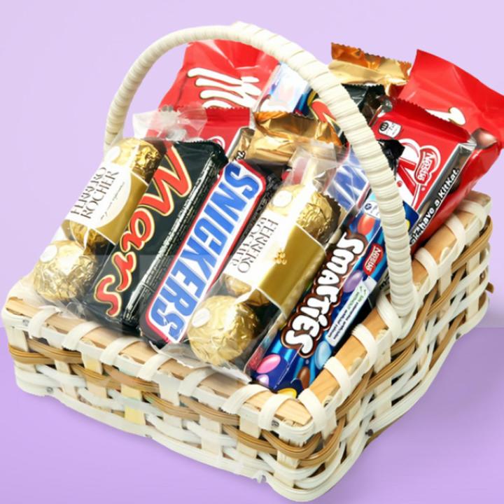 mix chocolate basket  for gift birthday - anniversary - wife - husband chocolate box for gift