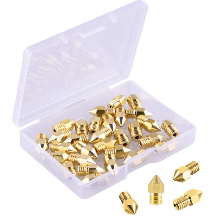 30 Pieces Mk8 Nozzle 0.4Mm  Nozzles Extruder Pt ad For  Makeot City Cr-10(1Pc Plastic Box)