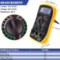 XTMAX XL830L Digital Multimeter, Multi Meter Manual Ranging Includes Volt Meter Digital, Ammeter, Ohmmeter with Backlight LCD. 