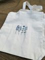 Easy Carry Customized Floral Handmade Tote Bag for School & University Girls  Cloud Denim - Personalized Eco-Friendly Carryall with Mini Pouch Pencil Case. 