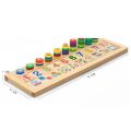 Montessori Rainbow Rings Dominos Children Preschool Teaching Aids Counting and Stacking Board Wooden Math Toy. 