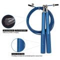 High Speed Jump Rope Swivel Dual Bearing Adjustable Anti-Slip Aluminum Handle Skipping Rope for Fitness Blue. 