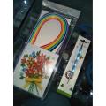 Pack Of 2 - Quilling Tool and Quilling Strips For Art and Craft Students. 