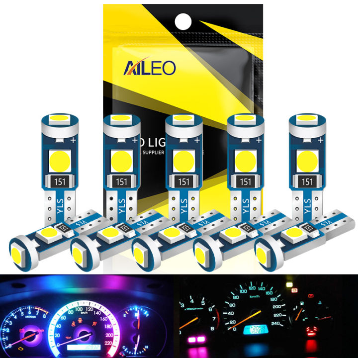 10PCS T5 LED W3W W1.2W 74 286 Super Bright 3030 Lights Wedge Dasl hboard Gauge Car Warning Indicator Instrument Cluster Lamps Bulb
