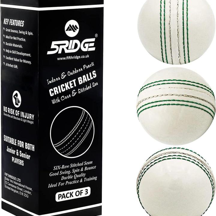 5RIDGE 10 PCS White Cricket Practice Balls - Safe & Soft Rubber Balls for Indoor and Outdoor Training Sessions | Ideal for Cricket Practice