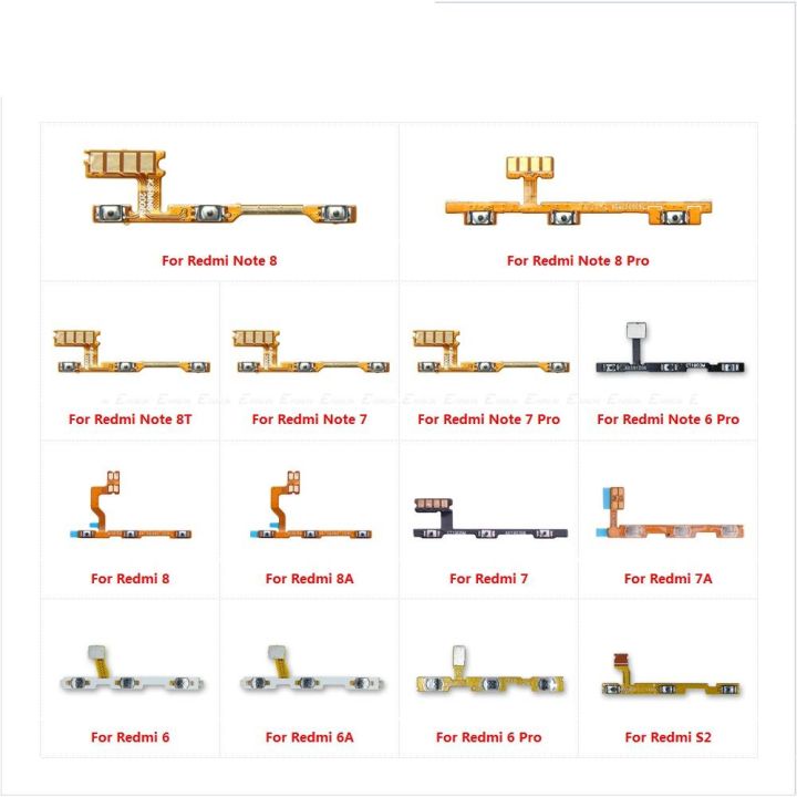 Switch Power ON OFF Button Flex Cable Parts For XiaoMi Redmi Note 8T 8 7 6 Pro 8A 7A 6A S2 Mute Silence Volume Key Part