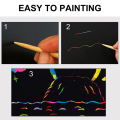 2PCS Rainbow Scratch Paper Children'S Art Book Scratch Paper NoteBook Black DIY Rainbow Art Paper Card Neon Scratch Book with Wood Stick. 