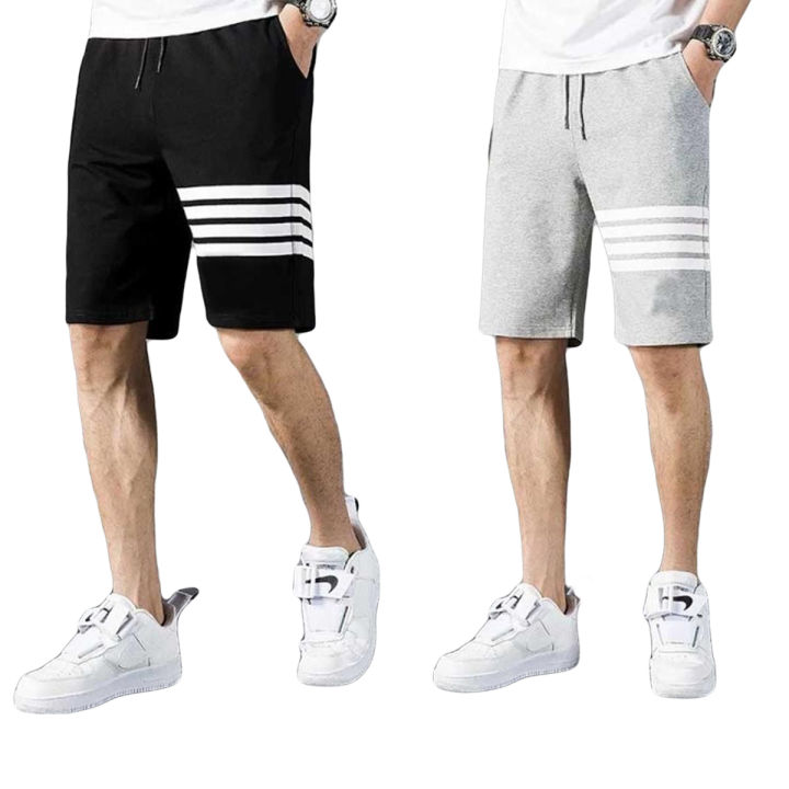 Pack Of 2 Linning Stripe Style Fashion Terry Shorts for Men