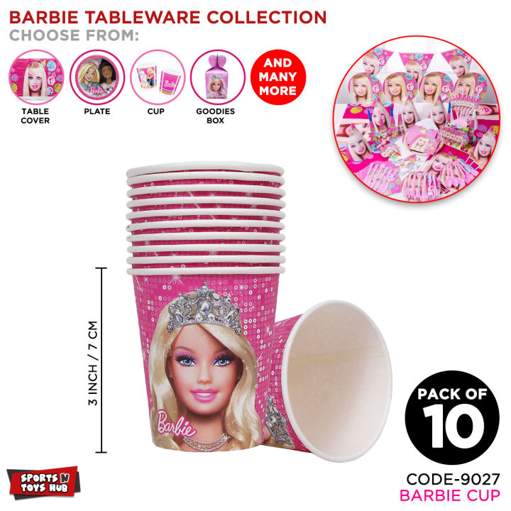 Barbie Tableware Collection, Printing Barbie Doll, Princess  Character Cup, Plates, Goodies Box, Chocolate & Sweet Bags Party, Table Cover, Napkin, Sweet Topper, Folk & Spoons Decoration For Event Decorations Theme Party Decor Supply : hCuWLPvP
