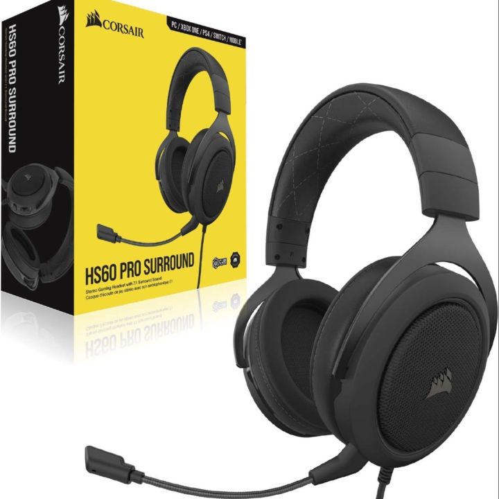CORSAIR%20HS60%20PRO%207.1%20Virtual%20Surround%20Sound%20&%20Bass%20Gaming%20Headphone/Headset%20with%20USB%20DAC%20-%20Works%20with%20PC,%20Xbox%20Series%20X,%20Xbox%20Series%20S,%20Xbox%20One,%20PS5,%20PS4,%20and%20Nintendo%20Switch,%20Comfortable%20Ear%20Cushions,%20Carbon%20Black%20Color%20-%20Image%202